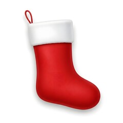 Festive red Christmas stocking with white trim