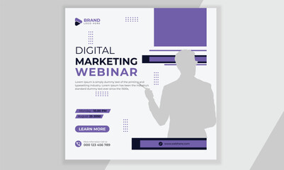 Social media Post design, Corporate Business digital marketing webinar social media post template