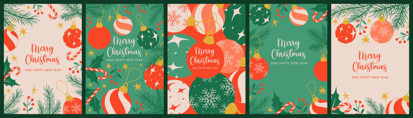 Merry Christmas greetings with festive decorations © DGIM studio
