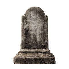 Aged, weathered tombstone, isolated on black