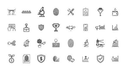 Consulting liner icon set. Editable stroke. Vector illustration on transparent background