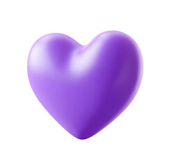 A glossy, vibrant purple heart shape