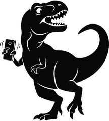 Obraz premium Dinosaur illustration with vibrant colors isolated on white background isolated on transparent background silhouette