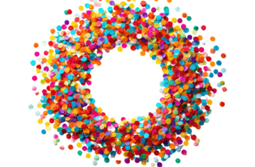 Colorful confetti circle