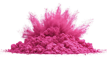 A vibrant, hot pink powder explosion