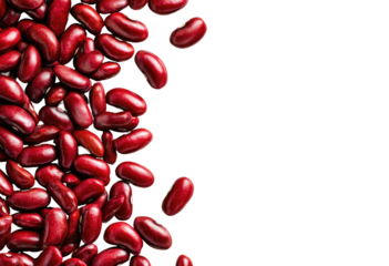 Red kidney beans cascading against black