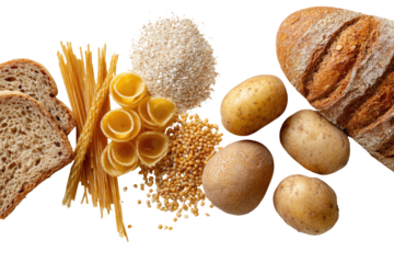 Assorted whole grains and starchy foods