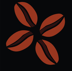 vector icon of chocolate coffee bean flower motif