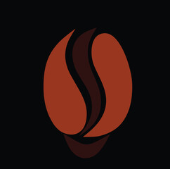 brown coffee bean vector icon