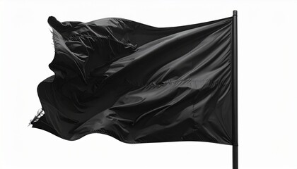 "Design a powerful visual of a black flag symbolizing defiance, mystery, or mourning."