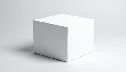 Naklejka premium A white cube is shown in a white background 1