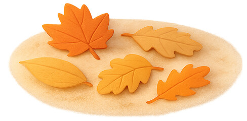 Autumn Leaf Set 3D Illustration