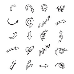 Hand Drawn Arrow Icons Set Vector Illustration