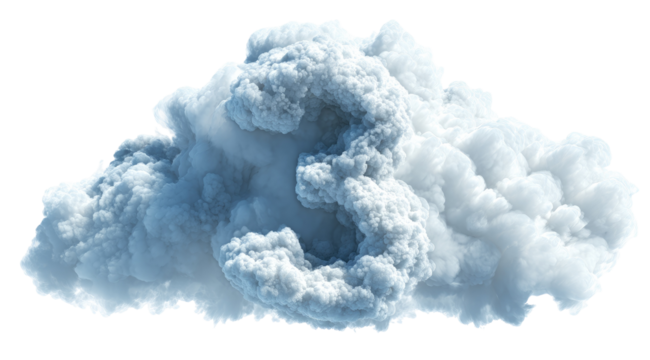Fluffy cloud shaped like a number three - Powered by Adobe