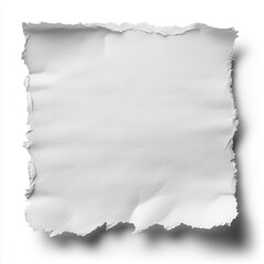 Obraz premium A textured white paper with ragged edges and holes on both sides, presented against a clean white background, evoking a minimalist and artistic aesthetic.