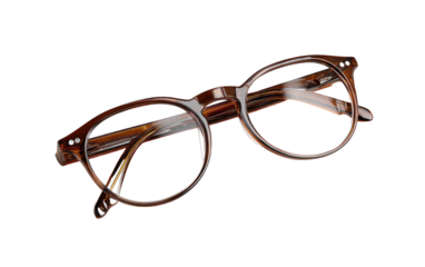 Round eyeglasses with a rich, amber-brown tortoise shell pattern