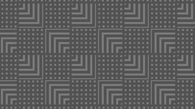 This captivating geometric pattern features linear shapes and vibrant dots, perfect for backgrounds and textiles