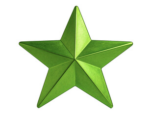 Gold 3D Five-Point Star – Metallic Decorative Icon – Isolated PNG on Transparent Background