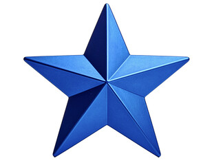 Gold 3D Five-Point Star – Metallic Decorative Icon – Isolated PNG on Transparent Background