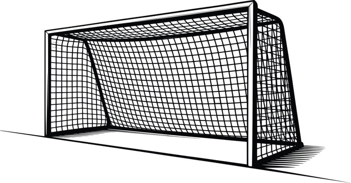 Soccer Goal Net Vector Illustration.