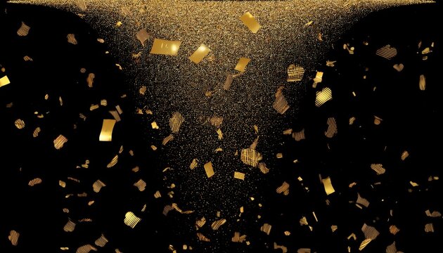 falling golden confetti overlay transparent