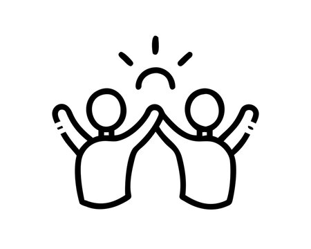 Two people giving a high five, celebrating success