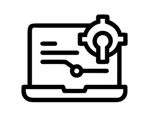 Laptop with keyhole gear