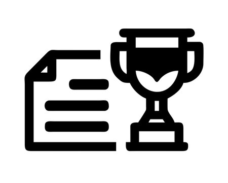 Document with trophy, representing success
