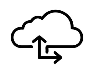 Cloud data exchange icon for file sharing online