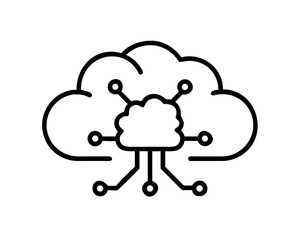 Cloud computing icon with connection