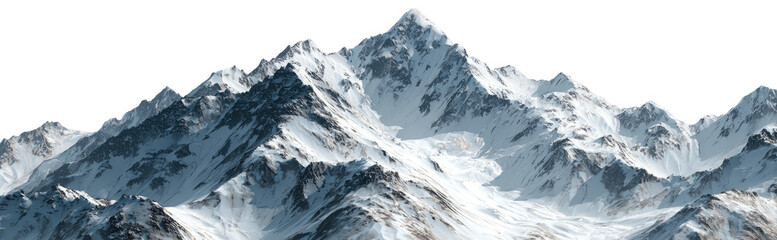 Snowy mountain range with jagged peaks
