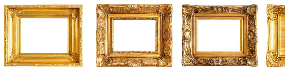 Gold-toned ornate picture frames