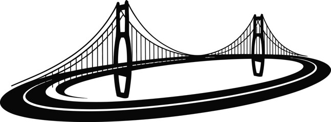bridge curve swoosh vector illustration 