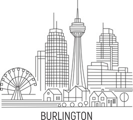 Obraz premium Burlington City Line Draw Simple Minimalist