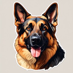 Detailed digital portrait of a German Shepherd