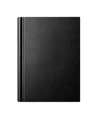 Black hardcover book, upright view