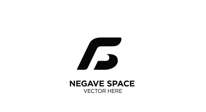 Abstract modern black logo featuring negative space for technology and design brands