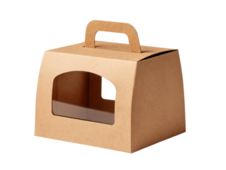 Light brown cardboard box with handle and window (1)