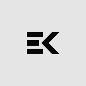 Modern ek monogram logo design black flat style minimalist elegant corporate identity