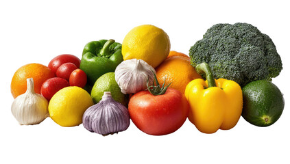 Colorful assortment of fresh fruits and vegetables