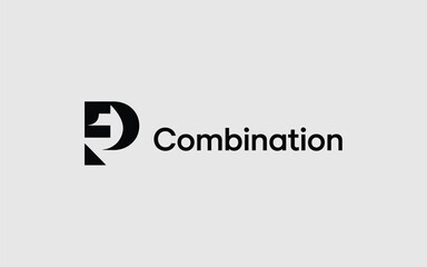 Modern minimalist 'p' combination logo design for branding and identity