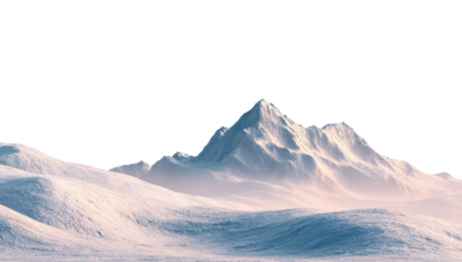 Snowy mountain range,  outlined in vibrant colors.  Flat, vast landscape