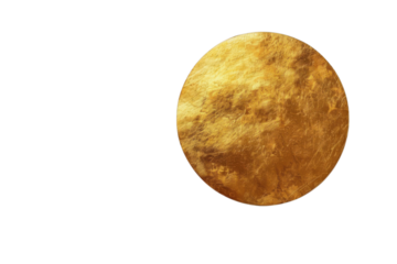 Golden orb with textured surface against a stark creates a striking visual contrast on transparent background