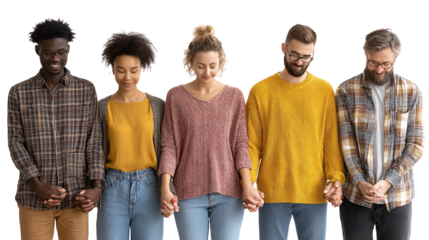 Diverse Group of Friends Holding Hands in Unity and Support