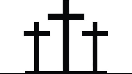 Calvary Crosses on white background 
