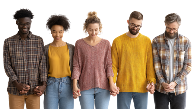 Diverse Group of Friends Holding Hands in Unity and Support