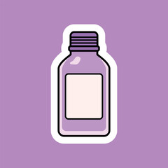 Vector clip art of a lavender perfume bottle with a delicate, elegant, and feminine design. Perfect for beauty, fashion, fragrance, and cosmetic projects.