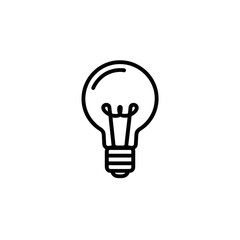 Simple black and white line drawing of a light bulb
