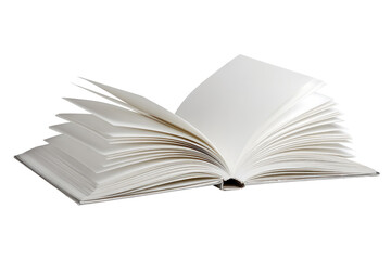 Open book, blank pages, light