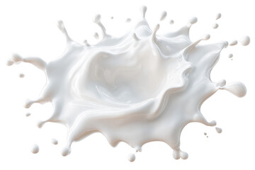Milk splash.  A vibrant white milk splash against a black background.  The splash radiates outward, showcasing swirling, textured liquid.  